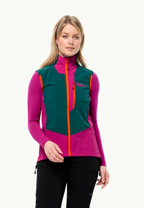 ALPSPITZE VEST W - sea green L - Softshell gilet with RECCO® tracking  system women – JACK WOLFSKIN
