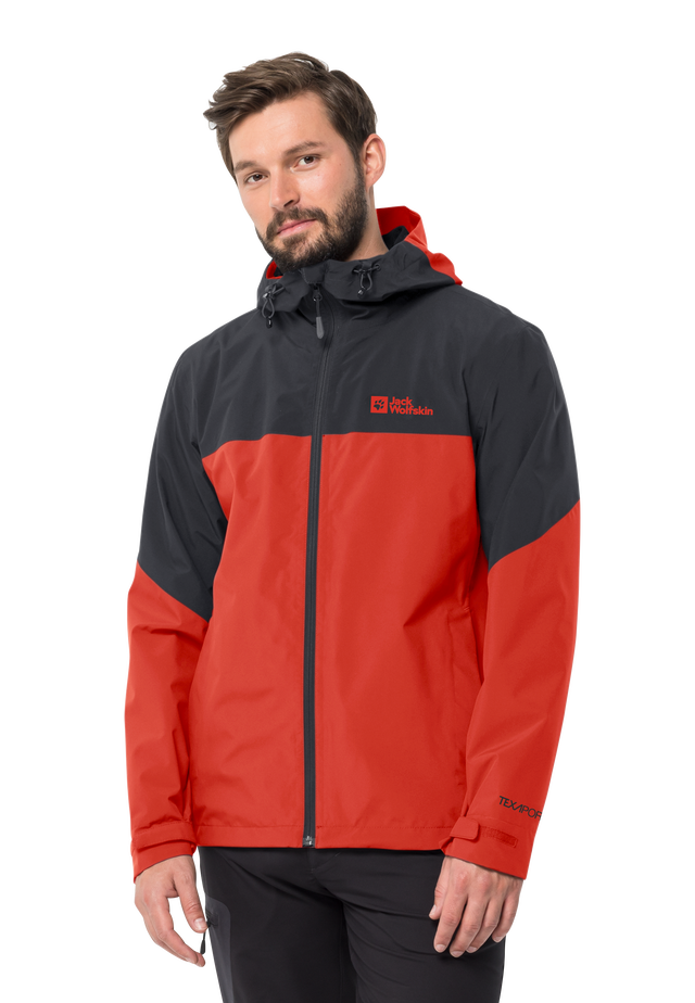 WEILTAL 2L JKT M strong red XXXL Men s rain jacket JACK WOLFSKIN