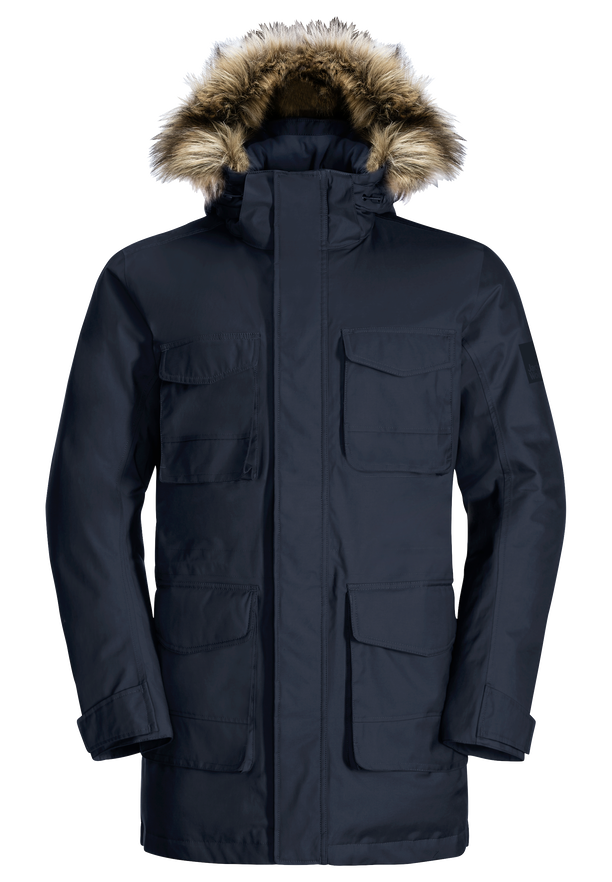 WINTERFROST DOWN PARKA M night blue L Men s waterproof down coat JACK WOLFSKIN