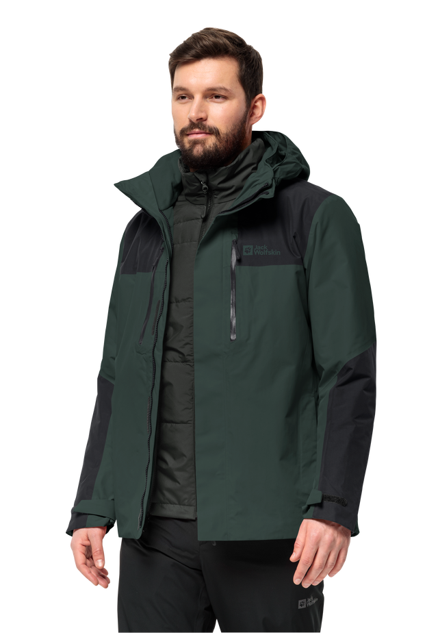 JASPER 3IN1 JKT M black olive M JACK WOLFSKIN
