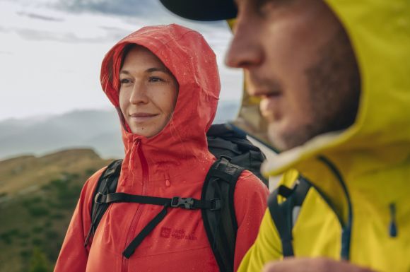 Woman in a raincoat